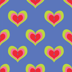 seamless pattern with colorful hearts