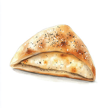 a cute Lebanese manakish with zaatar