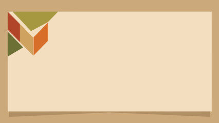 Modern banner template with an abstract geometric corner design. Minimalist background in retro colors with empty copy space for text or branding