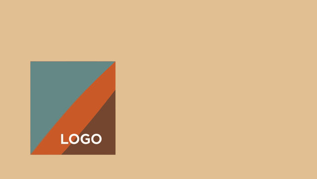 Abstract geometric logo design with color-blocked triangle and square elements, modern branding