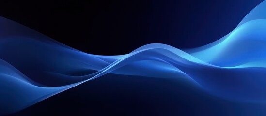 Abstract Blue Wave Flowing Energy Background.