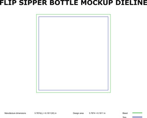 Flip Sipper Bottle Mockup Dieline Template