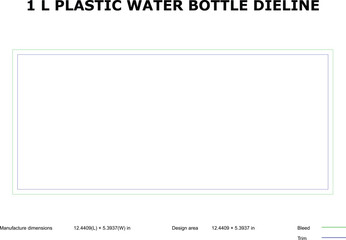 1L Plastic Water Bottle Dieline