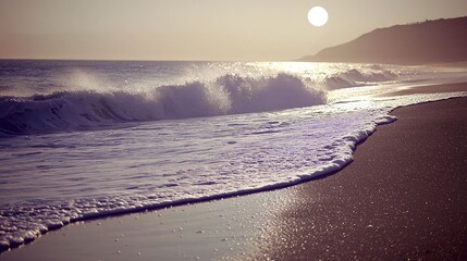 Dynamic ocean waves seaside hyperrealistic imagery coastal environment aerial view gigapixel detail