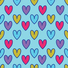 seamless pattern with colorful hearts