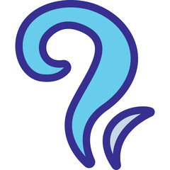 Stylized Abstract Blue Swirl Accent on Transparent Background Vector Graphic