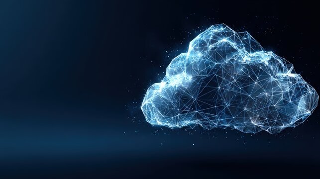 Digital cloud graphic, representing global technology and innovation in a mesmerizing network of connected points. ..Created with Generative AI, not depicting real subjects.