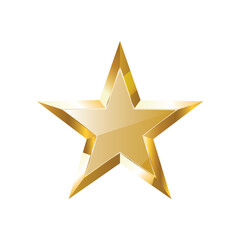Golden shiny star with a threedimensional effect, symbolizing excellence, success, and quality