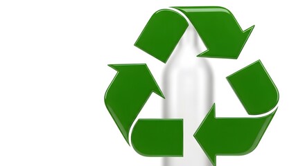 Obraz premium Recycling symbol over toothbrush head on white background for eco friendly concept