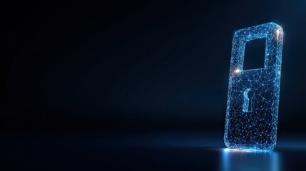 Digital door with the security lock icon, safeguarding digital information in the cyber world. ..Created with Generative AI, not depicting real subjects.