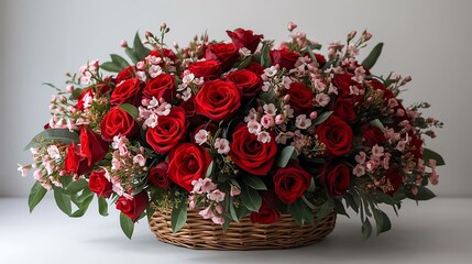 Large Bouquet of Mixed Roses with White Accents