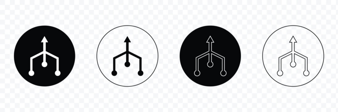 Consolidation icon set. Merge symbol. Simple consolidate abstract icon in black, white and blue symbol for website design, app, UI. isolated on white and black background. vector illustration. EPS 10 