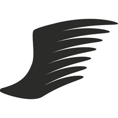 Stylized Black Wing Silhouette Graphic Design Element Isolated on White Background Abstract Symbol of Freedom or Speed Simple Clean Shape Perfect for Logos and Icons