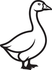 goose side view silhouette vector flat illustration design