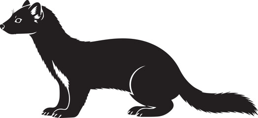 marten side view silhouette vector flat illustration design