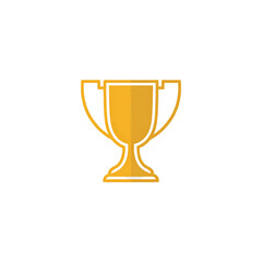 Golden trophy icon representing achievement success and victory on a black background