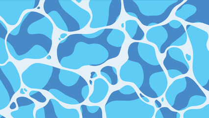Abstract illustration of shimmering blue water ripples with dynamic light reflections, capturing the serene and fluid movement of a sunlit pool surface