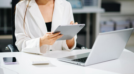 Business accountant or financial expert analyze business report graph and finance chart. banking business in office