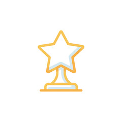 Golden star trophy award on a black background symbolizing achievement and success