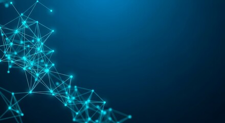 Abstract plexus network connection on dark blue background for technology concept