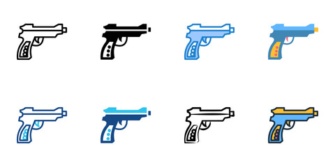Obraz premium Airsoft Gun icon set multiple style vector collection 