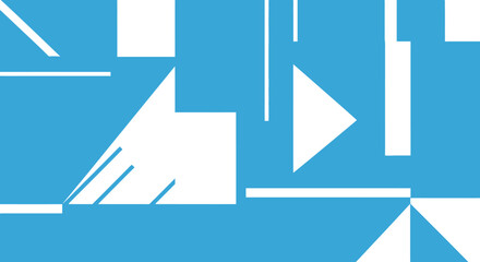 Modern abstract background with blue and white geometric shapes and lines.