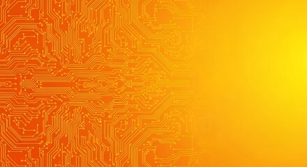 Abstract orange and yellow gradient with circuit board texture overlay