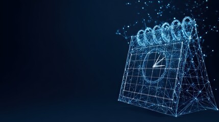 A digital calendar and clock fuse in a modern, ethereal representation of time, dates, and schedules. The intricate illustration. ..Created with Generative AI, not depicting real subjects.