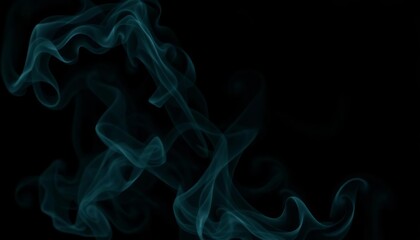 Fototapeta premium Intricate black smoke swirls against a pure black backdrop, gothic, swirl