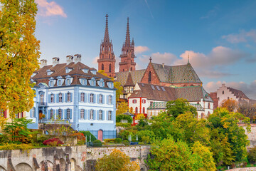 Old town Basel city skyline, city scape of  Switzerland