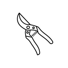 Hand drawn illustration of garden pruning shears on white background
