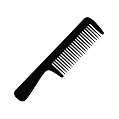 Black silhouette of a comb on a white background