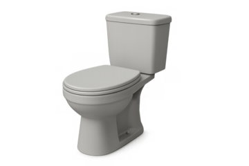 White toilet bowl with cistern and seat creating a plumbing fixture for bathroom sanitation on transparent background