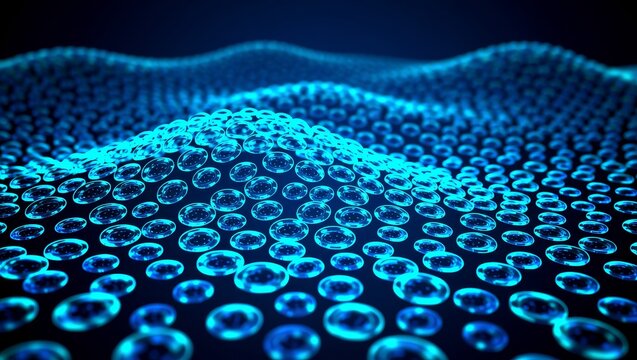 Blue circular wave pattern digital design