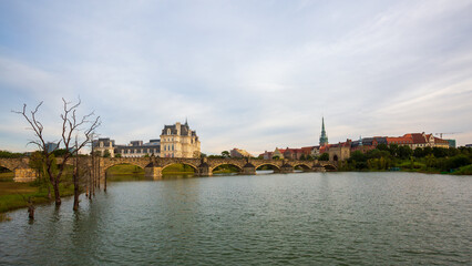 Huawei European Town and Charles Bridge scenery in Songshan Lake, Dongguan, China