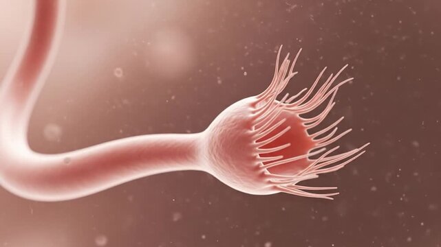 Gentle fallopian tube motion for medical education and research animation