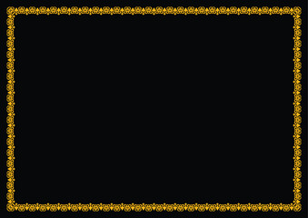 Elegant ornament Golden Border on Black Background - Perfect for Adding Sophistication to Designs