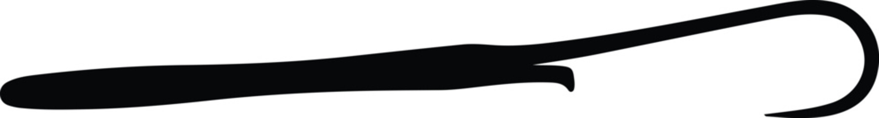 Illustration fishing hook silhouette design minimal black and white vector