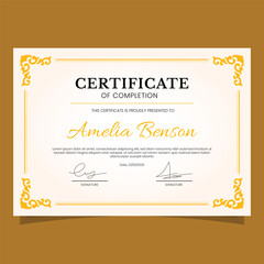 Elegant Certificate ornament border frame of Completion A Beautifully Designed Document for Recognition and Achievement