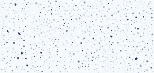 Blue Star Pattern on White Background. Celestial Design with Varying Star Sizes for Nursery Wallpaper, Wrapping Paper, Festive Decor, Space-Themed Graphics, and Whimsical Celebration Projects