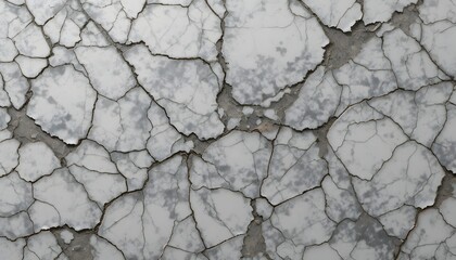 Cracked weathered white surface revealing peeling paint texture, intricate abstract pattern of damage and decay. cararra marble