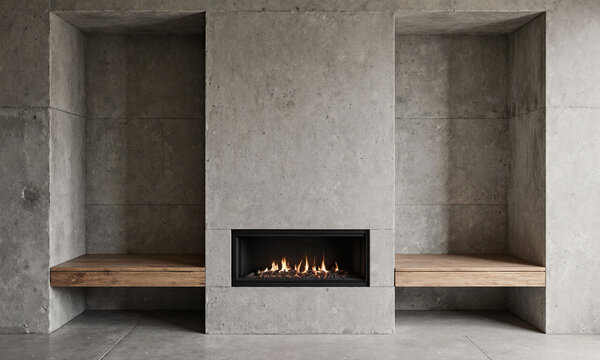 Modern Inglenook Fireplace. A contemporary reinterpretation of a traditional inglenook, which is a small, cozy nook built around a fireplace.