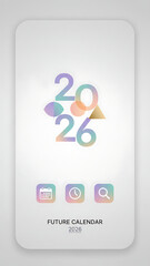 Mobile app 2026 graphic, Mobile App 2026 Graphic - Minimalist UI/UX Design Element
