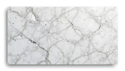 White marble texture with natural grey veins and subtle black specks, ideal for luxurious backgrounds.