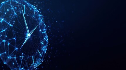 The digital clock embodies concepts of time, technology, and global connectivity, represented in a futuristic and abstract visual. ..Created with Generative AI, not depicting real subjects.