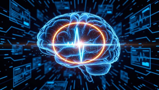 Digital brain with neural activity and heartbeat monitor
