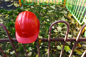 safety first, red helmet