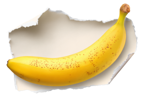 Ripe banana on a transparent background