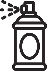 Icon of a spray can emitting droplets on a white background aerosol paint