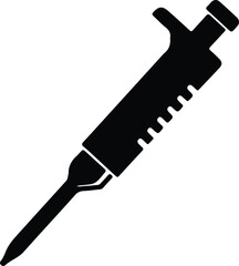 Illustration micropipette tool laboratory analysis equipment silhouette vector
